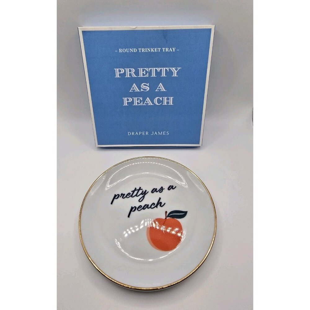 Draper James 'Pretty As A Peach' Ceramic Round Trinket Tray by Reese Witherspoon